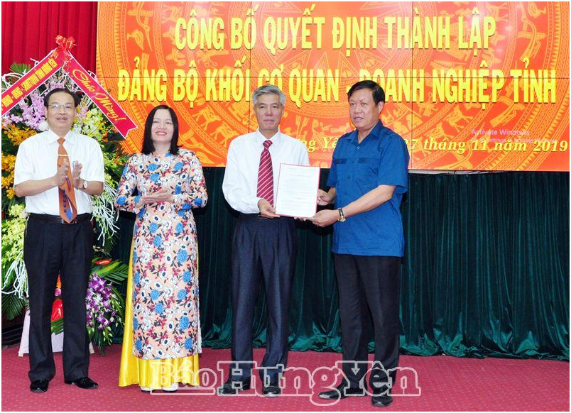 Hưng Yên: Công bố Quyết định thành lập Đảng bộ Khối Cơ quan - Doanh nghiệp tỉnh